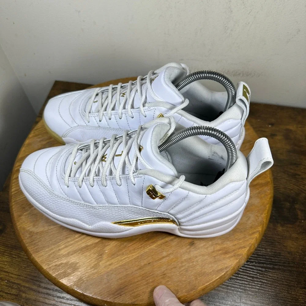 Air Jordan 12 Low Golf Metallic Gold White Shoes DM0106-117 Mens Size 7